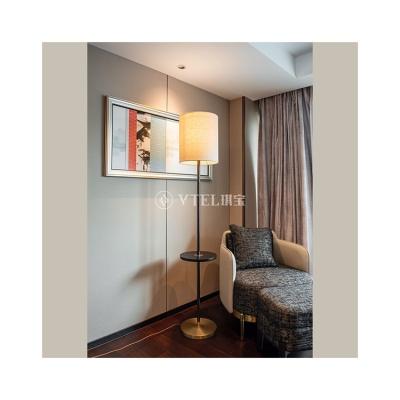 China 2022 New Modern Minimalist Style Mahogany Floor Lamp With Attached Table for sale