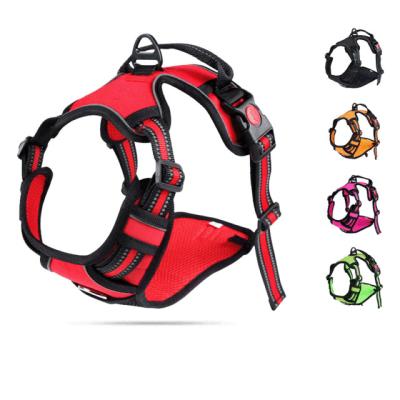 China Hot-selling Amazon Colors Reflective Dog Vest Multi Sizes Adjustable Breathable Nylon Harness for sale