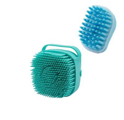 China 2Pack Sustainable Dog Bath Brush, Soft Silicone Pet Shampoo Massage Dispenser Grooming Shower Brush for Long Haired Dogs and Cats Short Hair Wash for sale