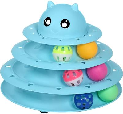 China Amazon Cat Toy Roller 3 Viable Level Turntable with Six Psychological Color Balls and Physical Exercise Puzzle Pet Toy for sale