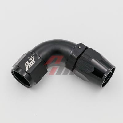 China Black Aluminum Alloy 6061 SWIVEL PIPE ENDS FOR AN4 AN6 AN8 AN10 AN12 Aluminum Pipe End 90 Degree 6061 T6 for sale