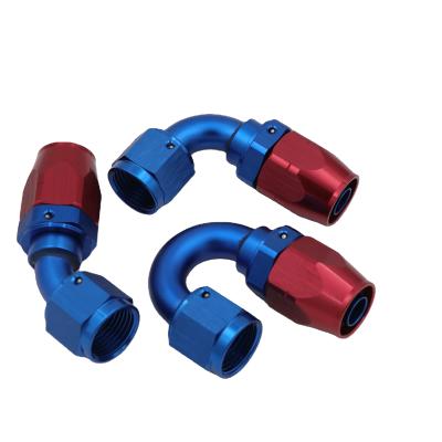 China AoMei Factory Cutter Style Aluminum Alloy 6061 Swivel Pipe Ends 90Degree AN AN4 Female Fit AN6 AN8 AN10 AN12 AN16 AN20 for sale