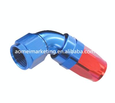 China Auto-Oil Line 60 Degree Full Flow Aluminum Swivel Pipe End AN4 AN6 AN8 AN10 AN12 One Piece Fittings for sale