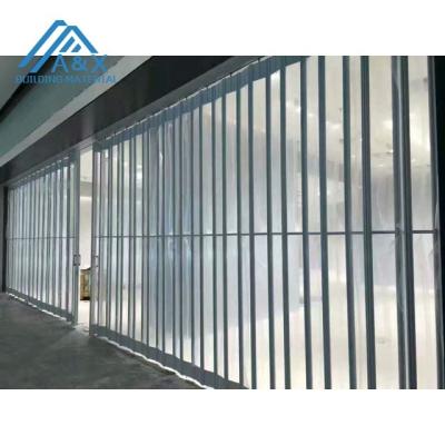 China Contemporary Popular Cheap Commercial Automatic Glass / Crystal Folding Door With Aluminum Frame for sale