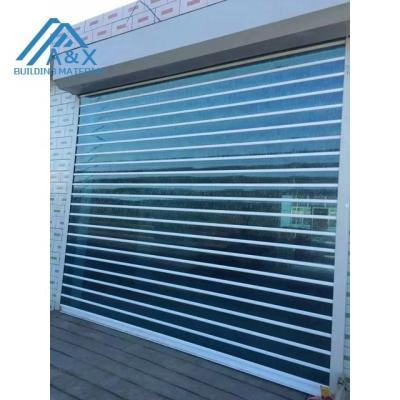 China PC automatic vertical roller shutter door/transparent crystal door/polycarbonate roll up door for sale