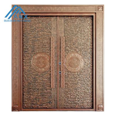 China Cast aluminum swing door for luxury villa, top restaurant, star hotel, private apartment and bank vault for sale