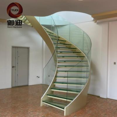 China Modern Design High Quality Carbon Steel Interior Curved Stairs Design for sale