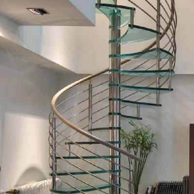 China Modern Indoor Prefab Glass Stairs Spiral Price for sale