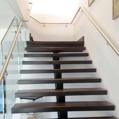 China Modern Timber Modern Step Steel Structure L Shape Straight Staircase Ideas Foshan Company Home Designs for sale