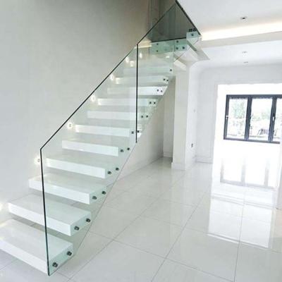 China Residential Indoor Decorative Glass Fence Cantilever Loading Calculation Staircase or Floating Staircase for sale