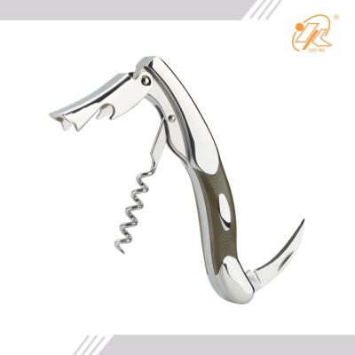 China New design good quality stainless steel waiters opener hinged corkscrew workable doubled corkscrew for sale