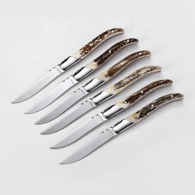 China Sustainable antlers handle french tableware knife and fork for sale