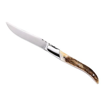 China High End Viable Kitchen Knife Meat Slicer Steak Knife With Genuine Antler Handle for sale