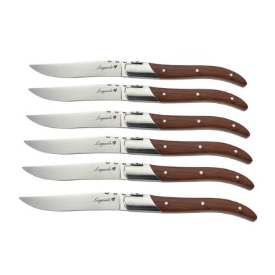 China 2021 Amazon Sell Steak Knife Stainless Steel Viable Hot Laguiole Steak Knife With Wooden Block for sale