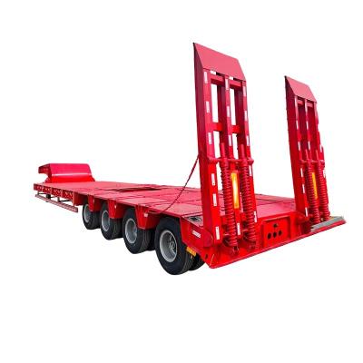 China Used for transporting heavy equipment such as high quality Ton Gooseneck Lowbed Semi Trailer 80 axles bulldozers semi trailer for sale for sale