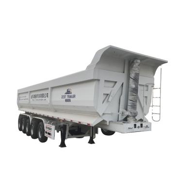 China Multi-size Container/Cargo Transport 5 Axle Dump Semi Trailer Heavy Duty 45 Cubic Meter 60 Tipper Rear U Shape Semi Dump Trailer Truck for sale