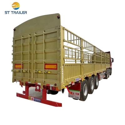 China Truck Trailer Grid Sets Semi Trailer 2 Axle 3 Axles 30 Ton Barrier Semi Truck 40 Ft Poultry Transport Trailer for sale