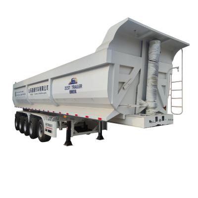 China Multi-size Container / Heavy Duty Cargo Transport 5 Axles 80 Tons U Shape Hydraulic Tumping Rear Dump Trailer for sale