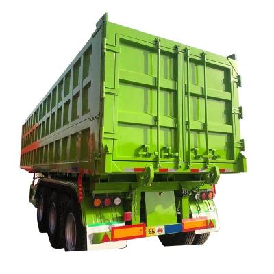 China Truck Trailer 2 Axles 3 Axle Deck Rear Dump Semi Trailer Wide Dump Semi Trailer Truck Chassis for sale