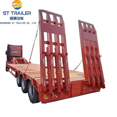 China Lowbed Trailer Truck Flatbed Semi Trailer Truck Low 3 Axle Lowbed Semi Trailer 40 Ft for sale