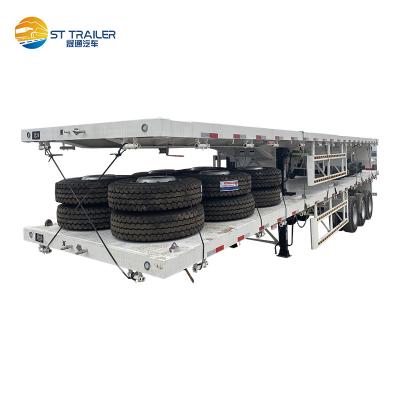 China Flatbed Trailer 14Ft Flatbed Car Aluminum Flatbed Trailer Truck Trailer Truck Semi Trailer For Uganda for sale