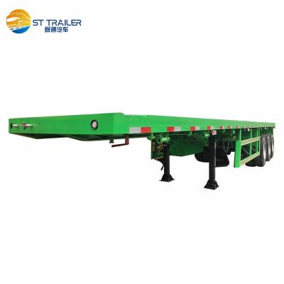 China Truck Trailer 48Ft Flatbed Semi Trailer 40 Ft Container Flat Bed Semi Trailer 3 Axles for sale