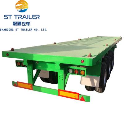 China New 18ft Truck Trailer Tractor Flatbed Trailer Flatbed Truck Semi Trailer for sale