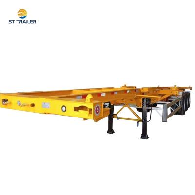 China Hot Selling Axle Skeleton Semi Trailer Skeleton Truck Trailer 3 Container Chassis Skeleton Trailer for sale