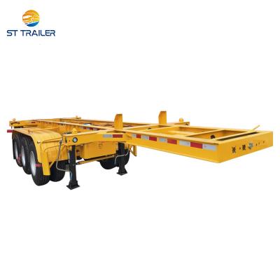 China Skeleton Trailer Truck Skeleton Semi Trailer 20ft 40ft 45ft Container Trailer for sale