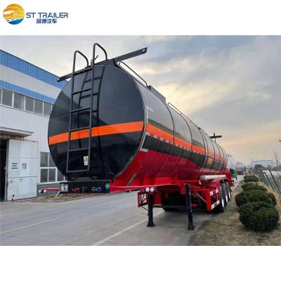 China Asphalt Bitumen Storagge Transportation Tank Insulation Semi Trailer Tri Axles Truck for sale