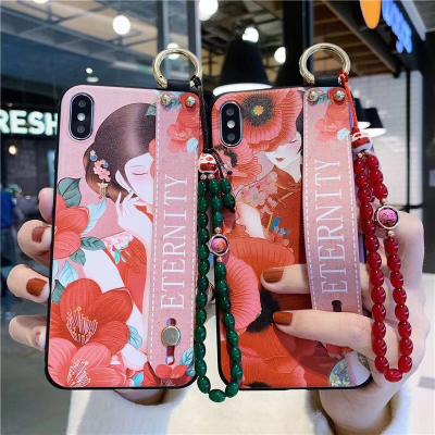 China Lightweight Wristband Phone Case For Xiaomi Redmi Note 10 8 Pro 7 9 Pro 9s POCO X3 Soft Case 3D Embossed Pattern Strap for sale