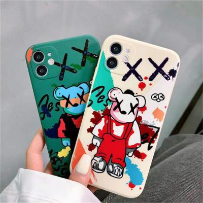 China Lightweight Graffiti Painting Bear Phone Case For Vivo Y21 Y21s Y15s Y50 Y30 Y20 Y12s Y12 Y15 S1 Pro V17 V19 Funny Cubic Square Soft Cover for sale