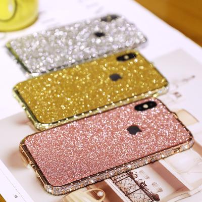 China Lightweight Luxury Rhinestone Diamond Back Cover Metal Phone Case Bling For iPhone 13 11 12 pro 12 max Mini Xs X 7 8 for sale