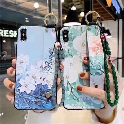 China Light wristband wrap for Vivo Y20 Y12s Y15s Y50 Y30 Y17 Y11 Y12 Y15 S1 pro V17 Y19 V15 pro flower pattern bead wristband phone case for sale