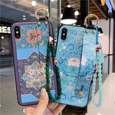 China Light Wristband Wrap For Xiaomi Redmi Note 10 9 9A 9C 9T 8 pro 7 9 pro 9s POCO X3 Flower Pattern Wristband Phone Case for sale