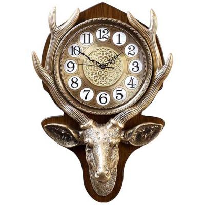 China Antique Style Antique Brass Wall Clock For Living Room Decoration Clock European Vintage Hanging Clock for sale