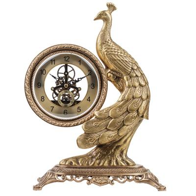 China Antique Neo-European Classic Brass Living Room Decoration Table Clock Silent Table Clock for sale