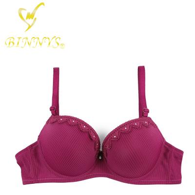 China BINNYS Breathable Hot Sales B Cup Underwire Bra Large Cup Elegant Padded Plump Bra for sale