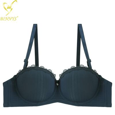 China BINNYS Ladies Underwire Full Cup Size B Cup Bra Big Bust Lace Breathable Big Underwire Bra Push Up for sale