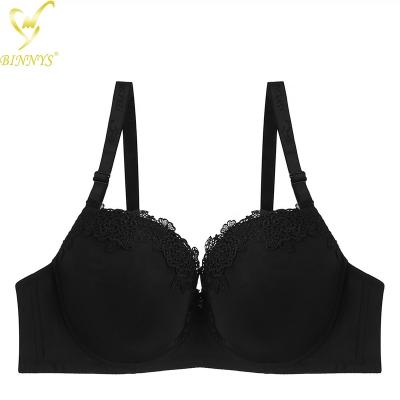 China BINNYS Breathable Plus Size Big Cup Lace Female Underwear Sizes Comfortable Women's Bras Set for sale