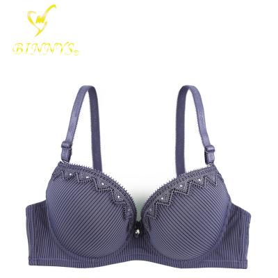 China New BINNYS 2022 adjustable plus size underwire bra breathable with rhinestone lace woman plus size bra set for sale