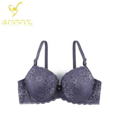 China BINNYS Guangzhou Hot Selling Wholesale Hot Selling Breathable 42c Lace Three Quarter (3/4 Cup) Thin Bra For Women for sale