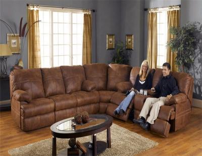 China YRS1029 Comfortable Sectional Sofa Suede Leather Fabric Around Corner Sectional Sofa With Recliner for sale