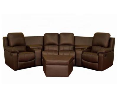 China Modern Sofa Home Theater Sectional Leather Recliner , Home Theater Recliner Sectional Sofa With Stool for sale