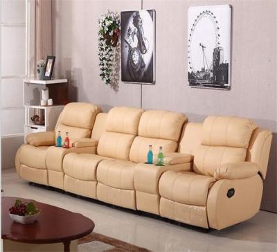 China Sofa Latest classic sectional home theater recliner, popular leather home theater recliner sofa set YRT1530-4S for sale