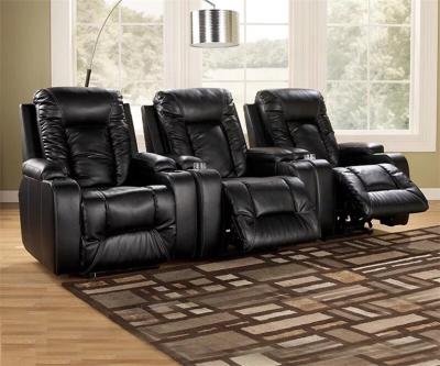 China Sofa Comfortable Sectional 3 Piece Home Theater Leather Sofa Armrest With Cup Holder Extended Electric Sectional for sale