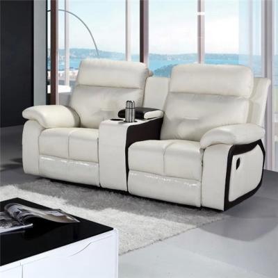 China Sofa Modern Design Electric Leather Sectional Home Theater Recliner Sofa With Console for sale