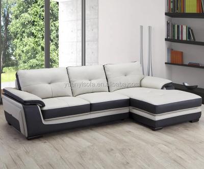 China Sofa Latest New Design White And Black Leather Sectional Modern Corner Sofa With Convertible Sofa YL5019 for sale