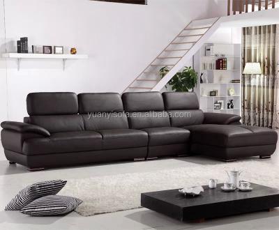 China YL5333 Modern Sectional Sofa Living Room Wood Sectional Leather Corner Sofa Set With Adjustable Headrest for sale