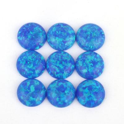 China Color Set or 5mm Fire Opal Cabochon OP05 Round Opal Wholesale, Synthetic Blue Opal Stone Round Cabochon Fire Opal for sale